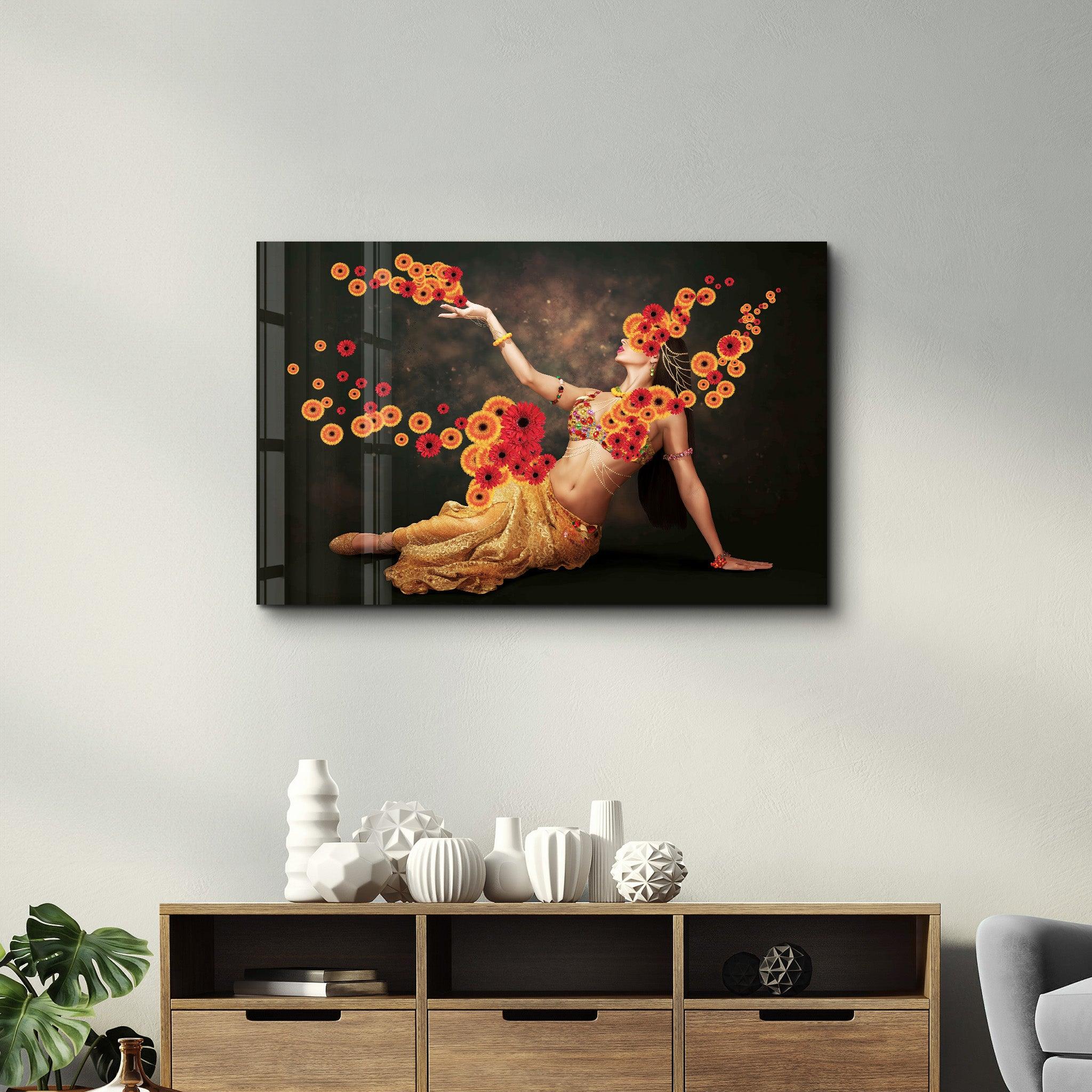 Oriental Dancer | Designer's Collection Glass Wall Art - ArtDesigna Glass Printing Wall Art