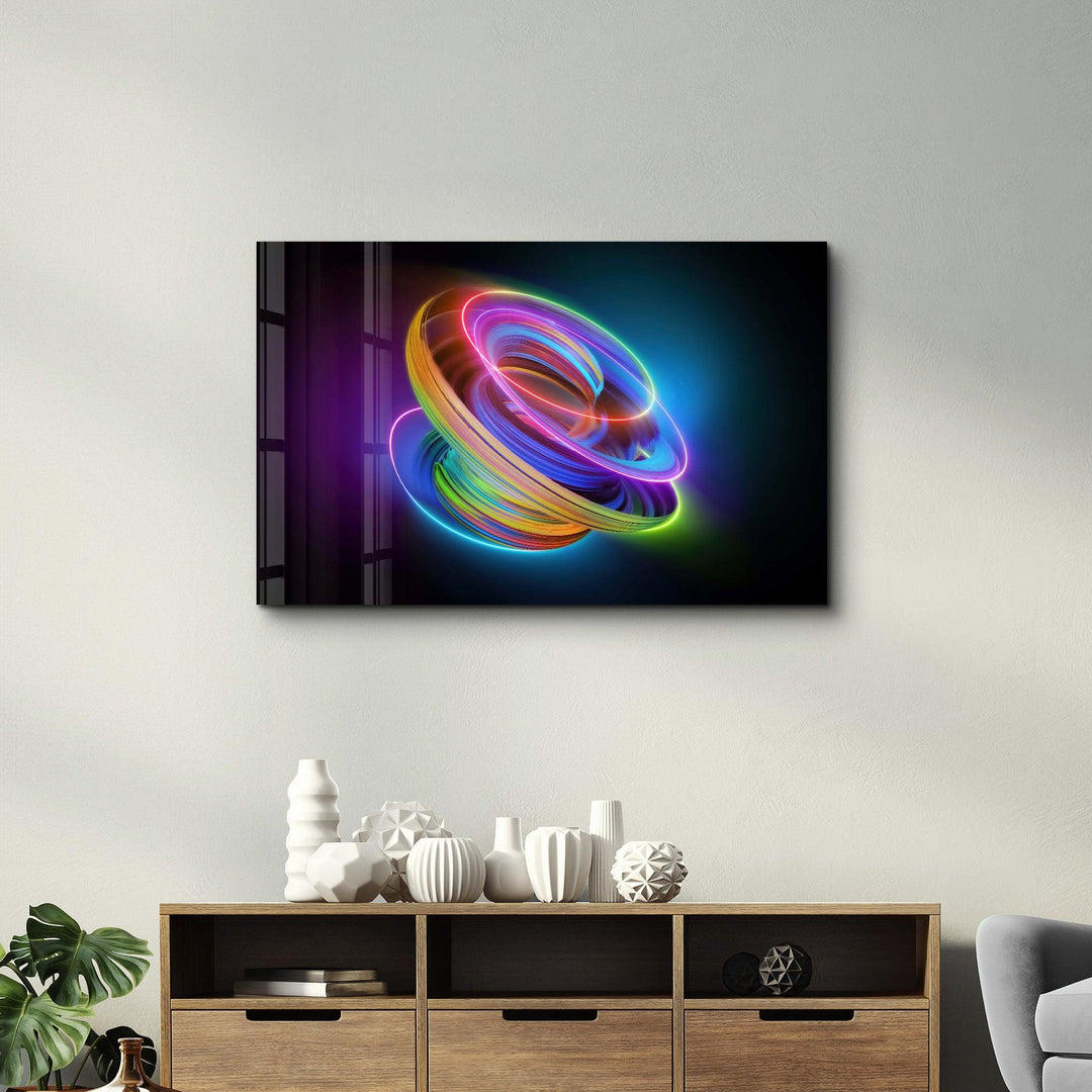 Neon Lines 2 | Glass Wall Art - ArtDesigna Glass Printing Wall Art