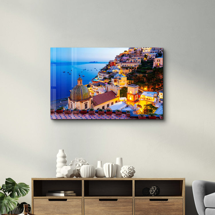 ・"Positano, Amalfi Coast, Campania, Sorrento, Italy"・Glass Wall Art - ArtDesigna Glass Printing Wall Art
