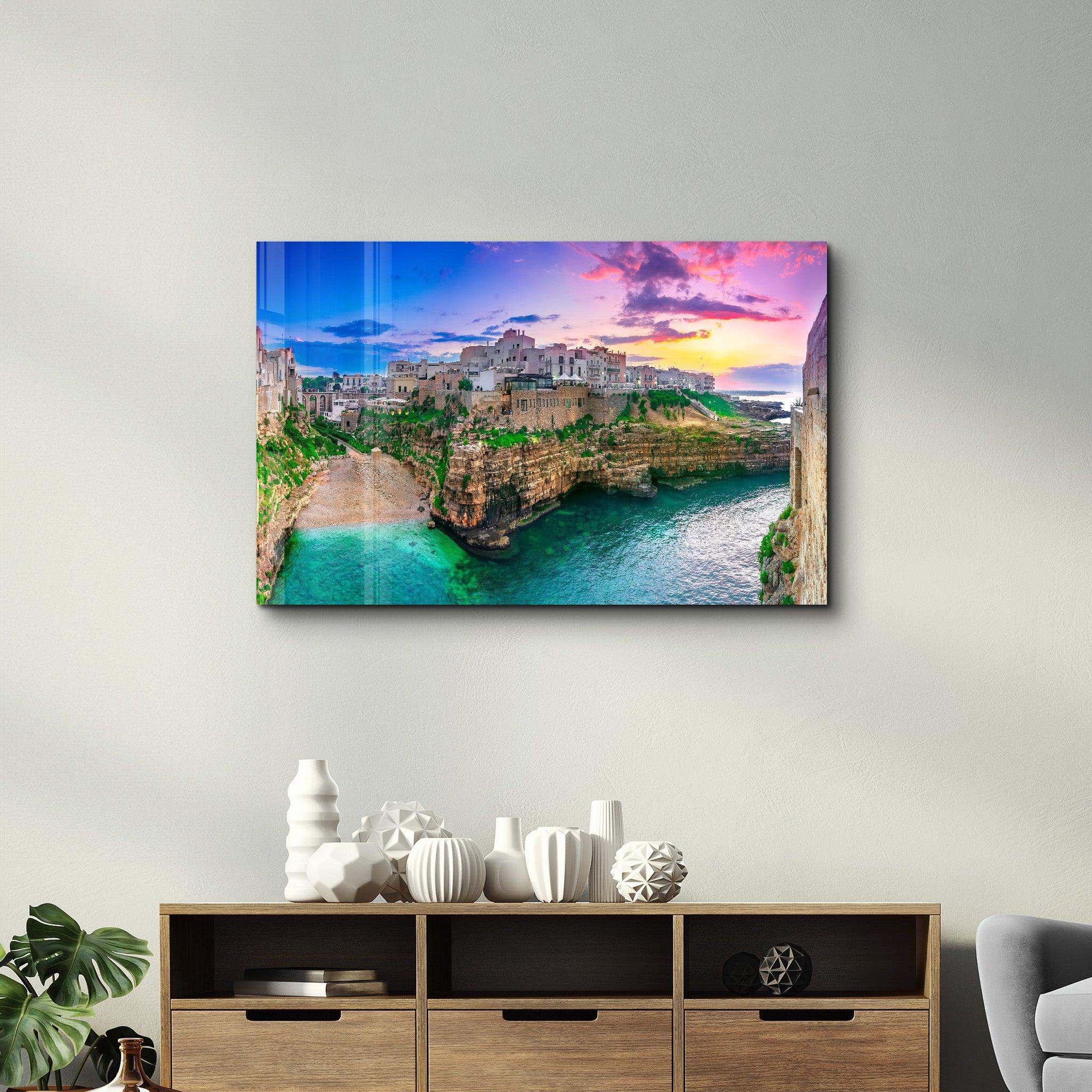 Polignano a Mare, Puglia, Italy | Glass Wall Art - ArtDesigna Glass Printing Wall Art