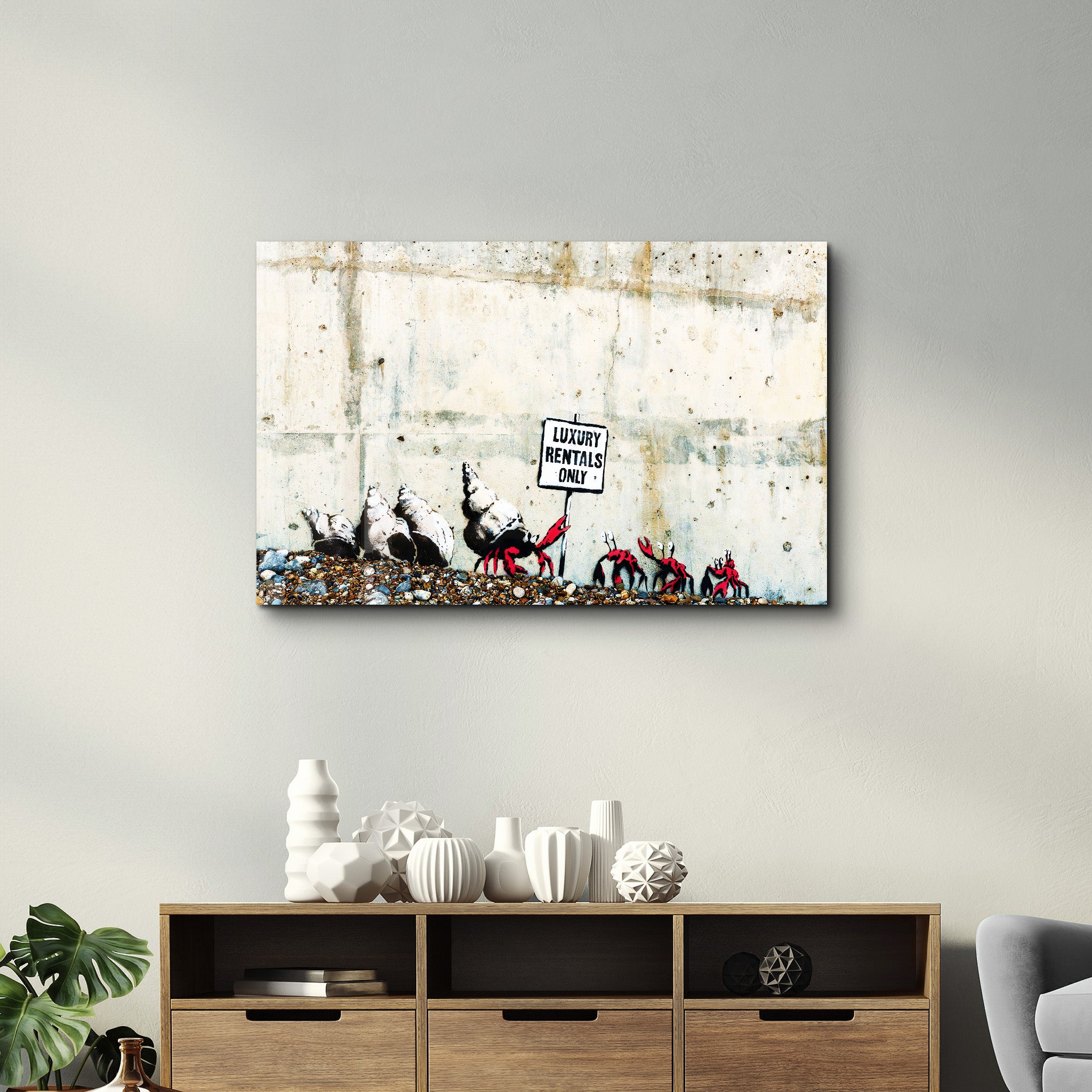 Banksy - Luxury Rentals Only - Glass Wall Art - Artdesigna