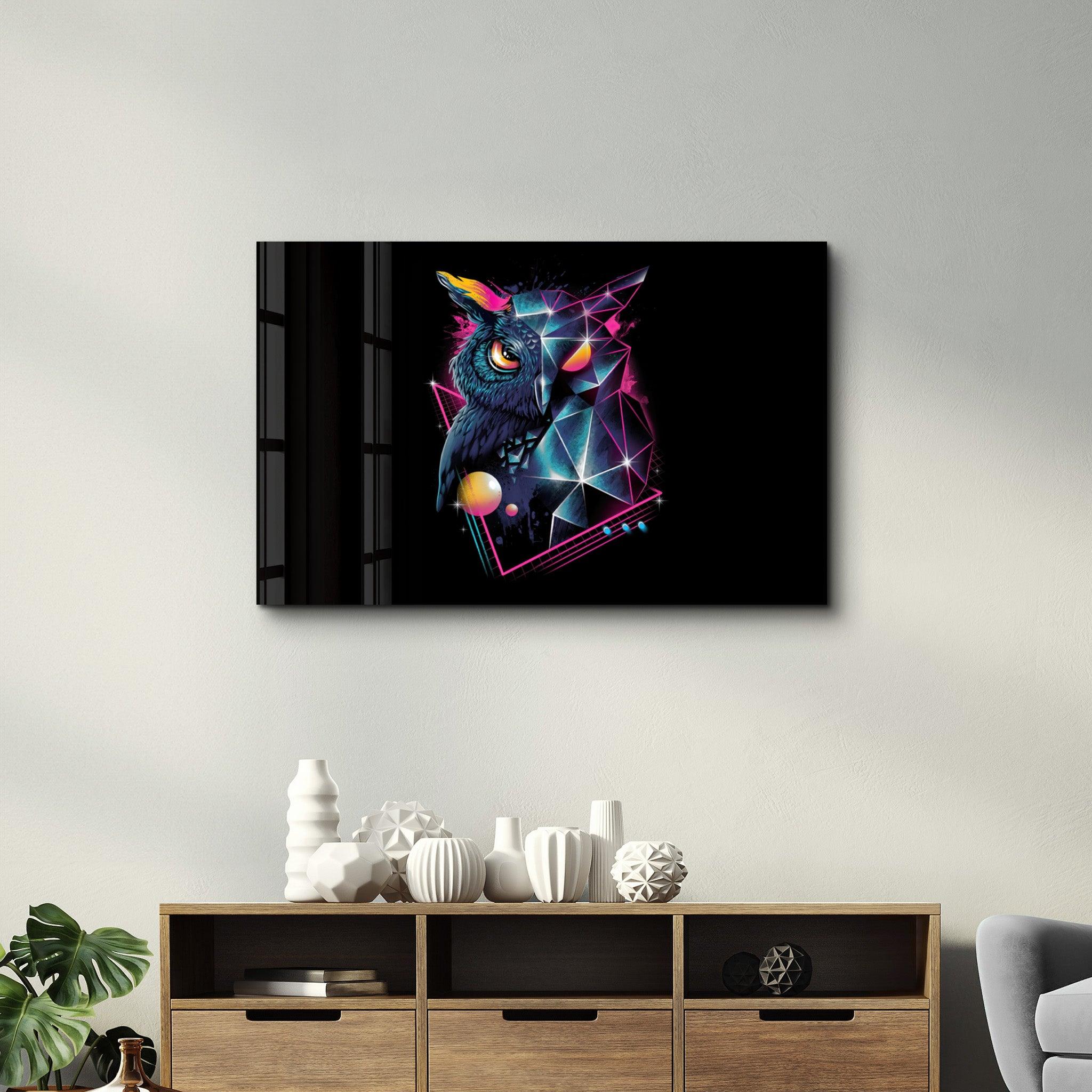 Owl Neo | Glass Wall Art - ArtDesigna Glass Printing Wall Art