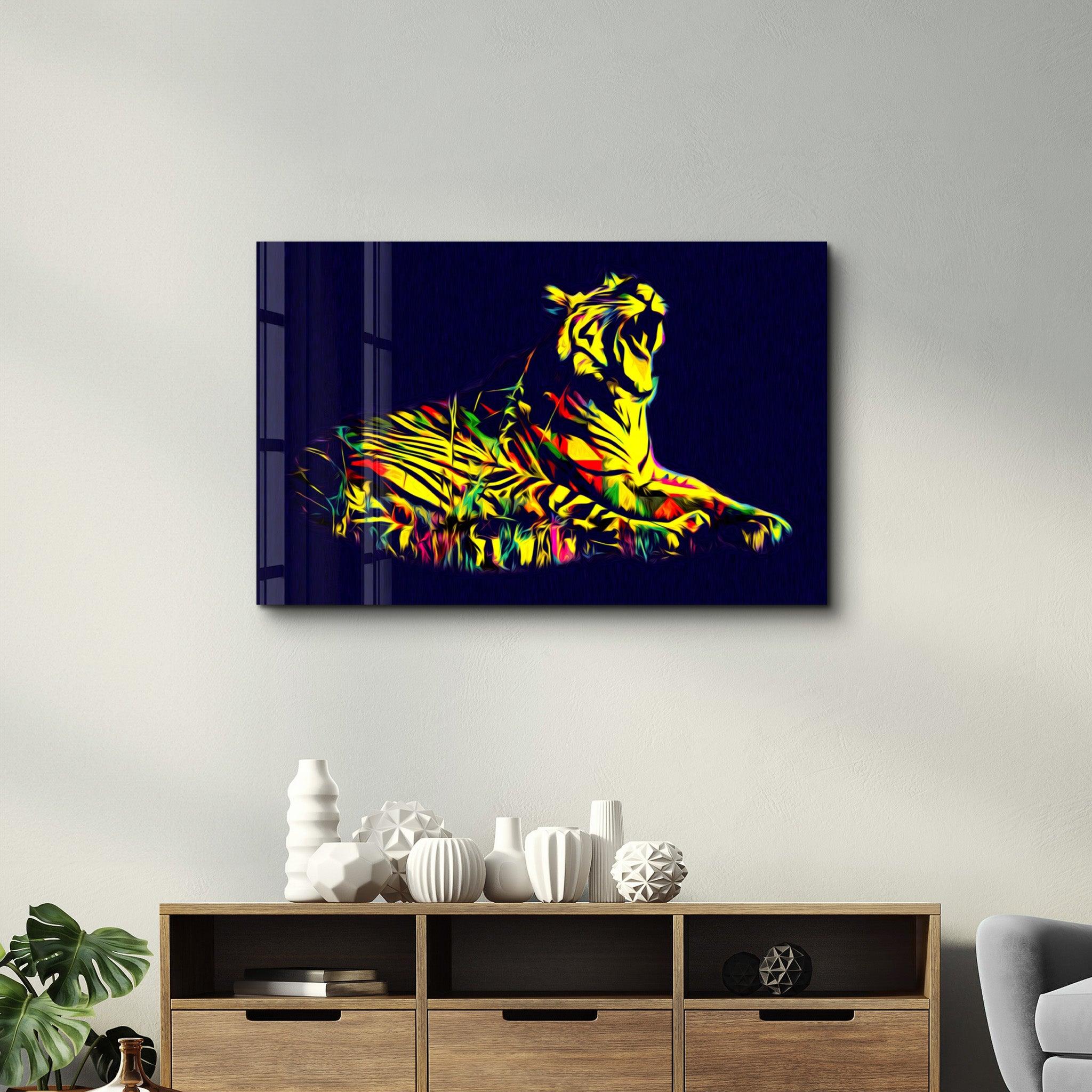 Colormix Tiger 2 | Glass Wall Art - ArtDesigna Glass Printing Wall Art