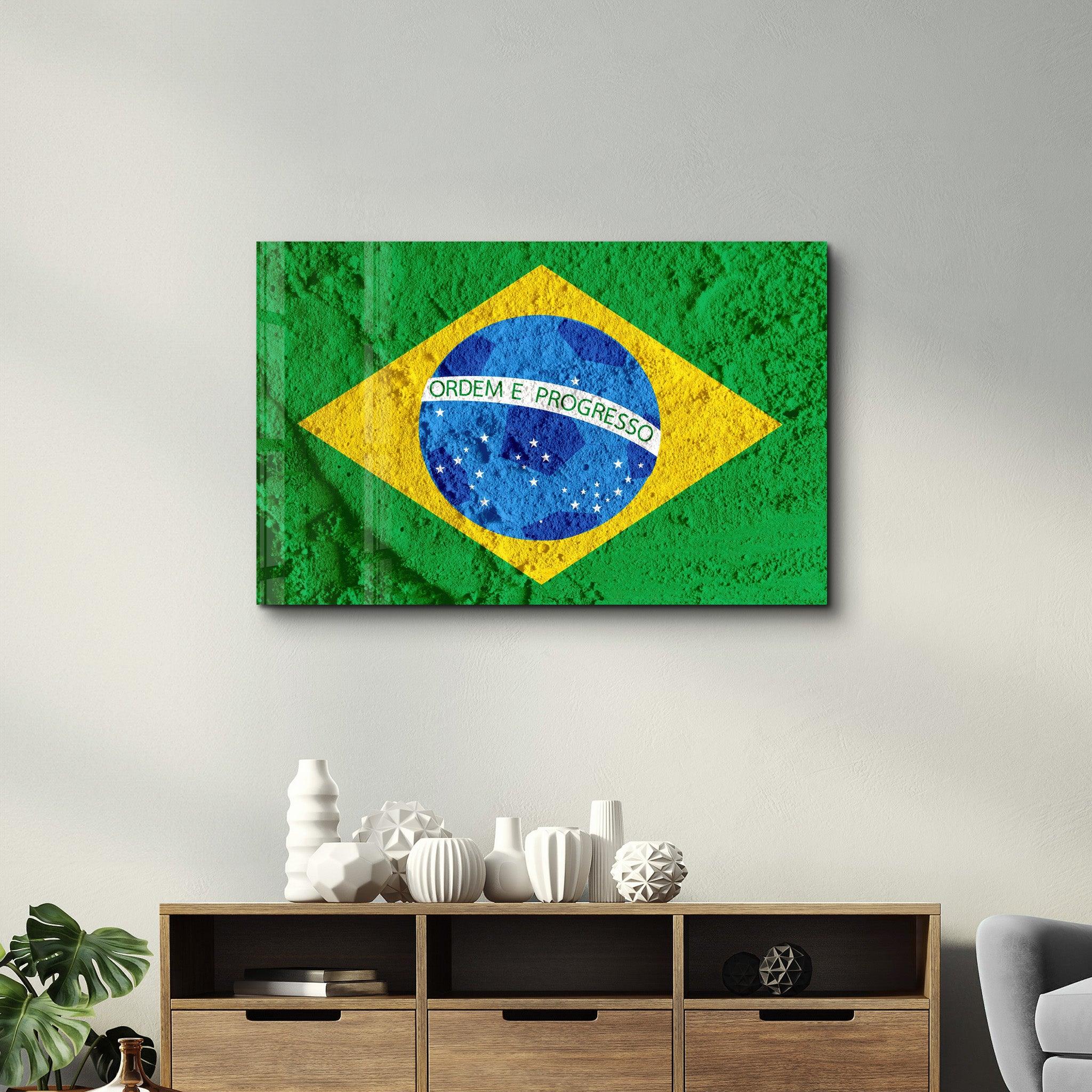 Flag Of Brazil | Glass Wall Art - ArtDesigna Glass Printing Wall Art
