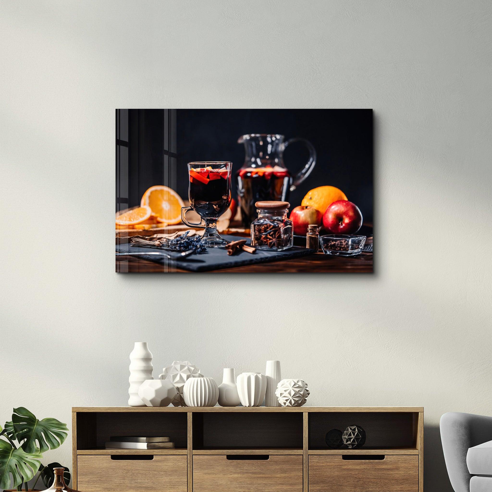A Hot Red Wine | Glass Wall Art - ArtDesigna Glass Printing Wall Art