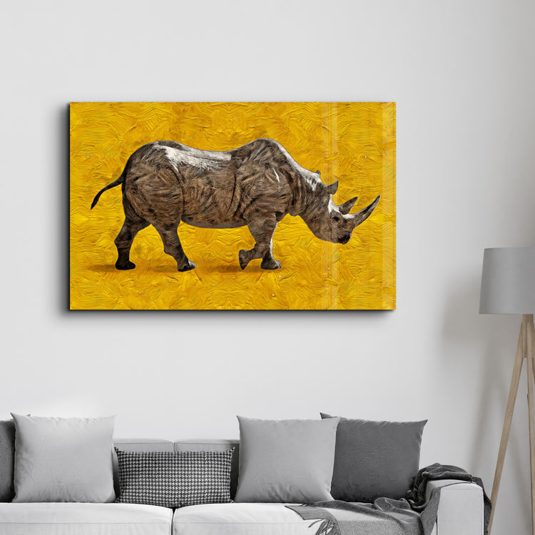 ・"Abstract Rhino"・Glass Wall Art - ArtDesigna Glass Printing Wall Art