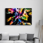 Abstract Colorful Woman Portrait V2 | Glass Wall Art - ArtDesigna Glass Printing Wall Art