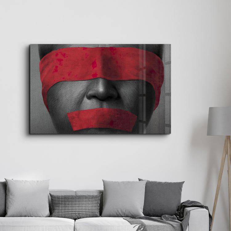 ・"Covered in Red"・Glass Wall Art - ArtDesigna Glass Printing Wall Art