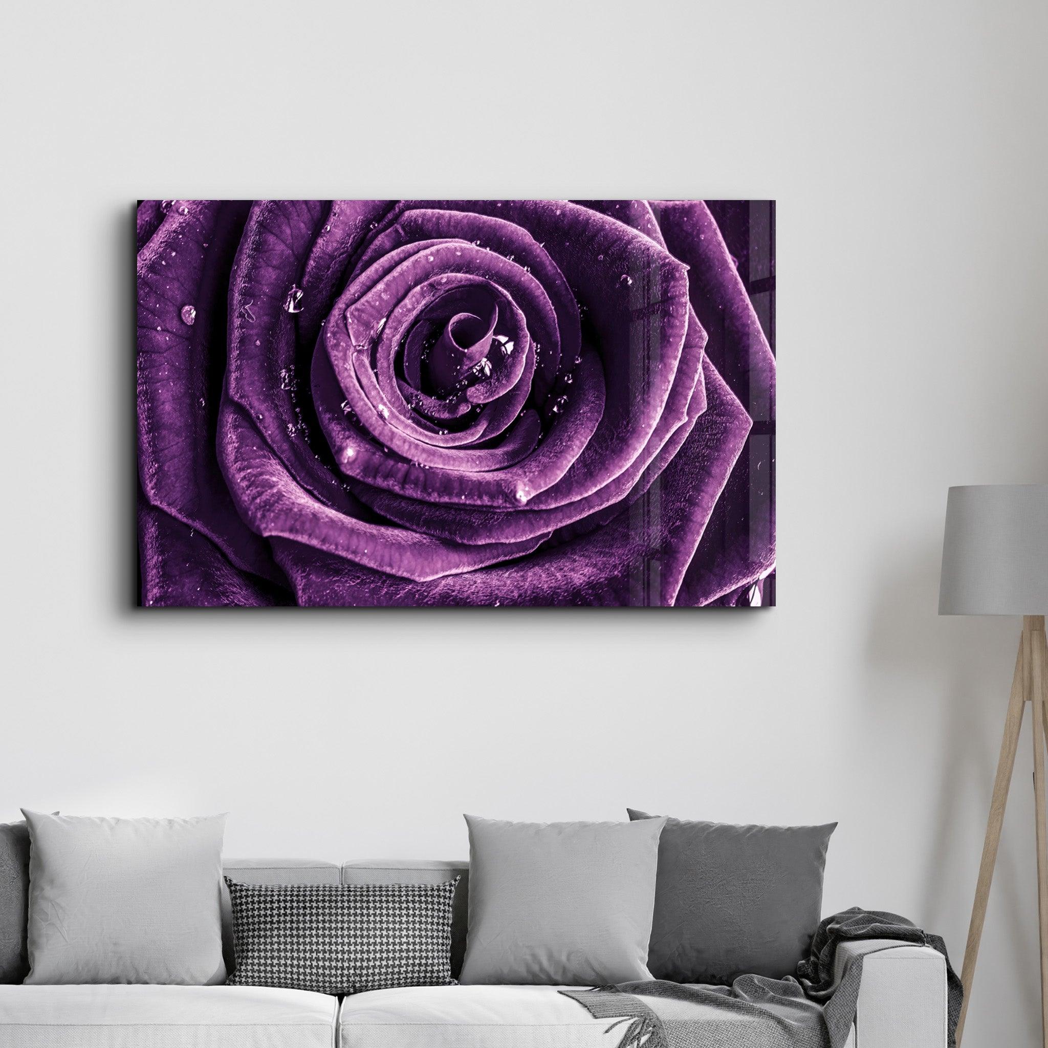 Purple Rose V2 | Glass Wall Art - ArtDesigna Glass Printing Wall Art