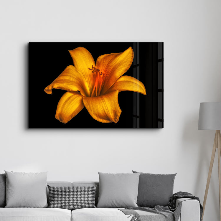 ・"Orange Lily"・Glass Wall Art - ArtDesigna Glass Printing Wall Art