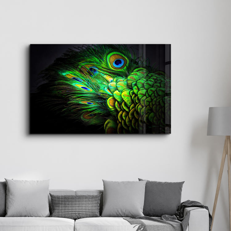 ・"Peacock Feather"・Glass Wall Art - ArtDesigna Glass Printing Wall Art