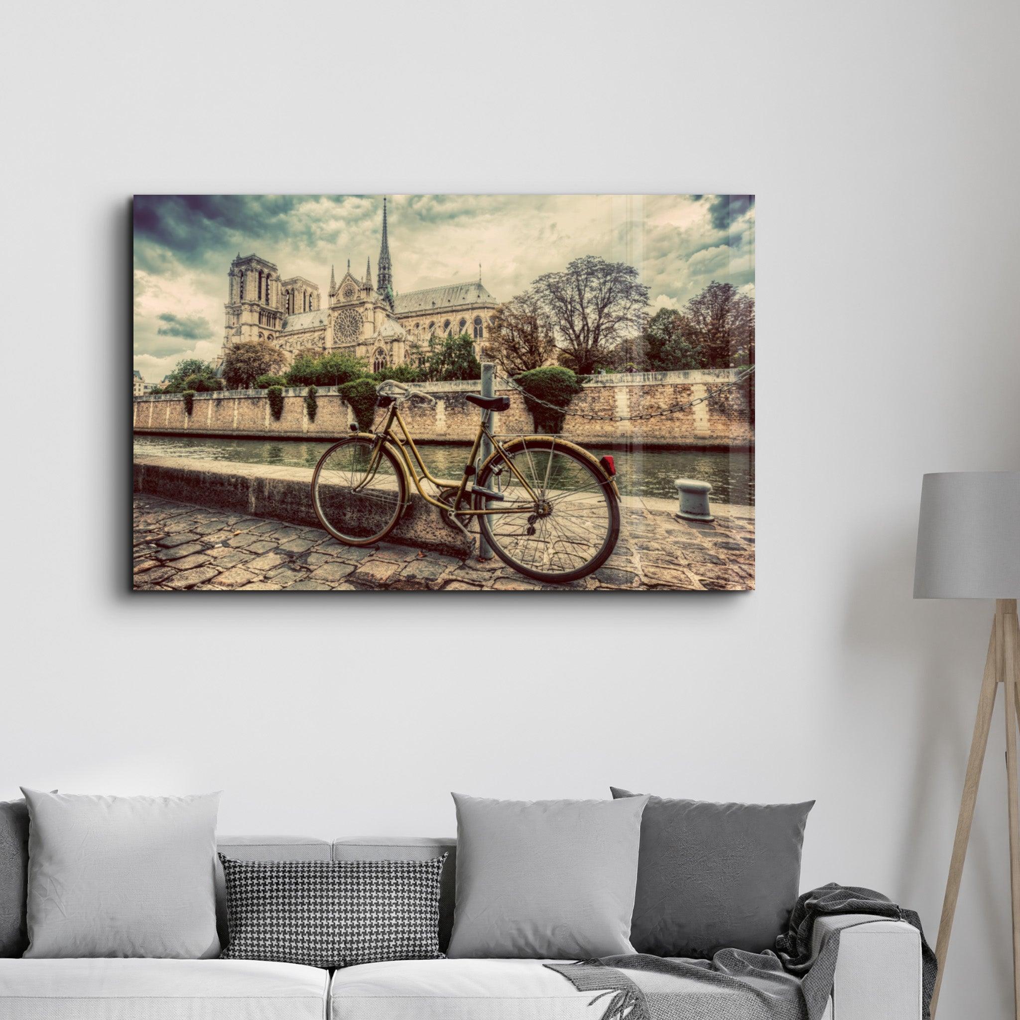 Bicycle | Glass Wall Art - Artdesigna