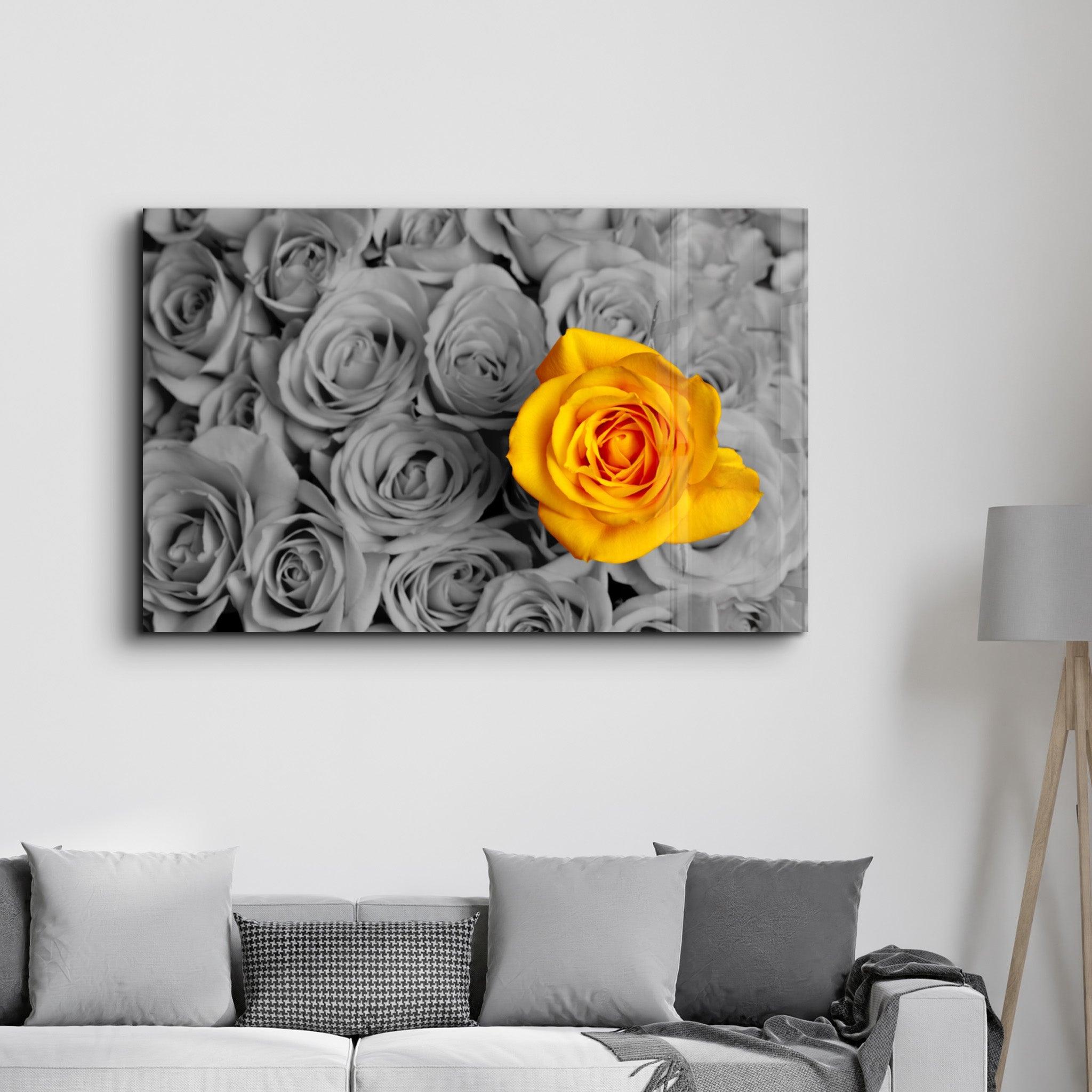 Yellow Rose | Glass Wall Art - ArtDesigna Glass Printing Wall Art
