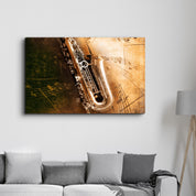 Music (Saxophone) | Glass Wall Art - Artdesigna