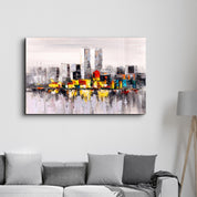 Abstract City | Glass Wall Art - Artdesigna