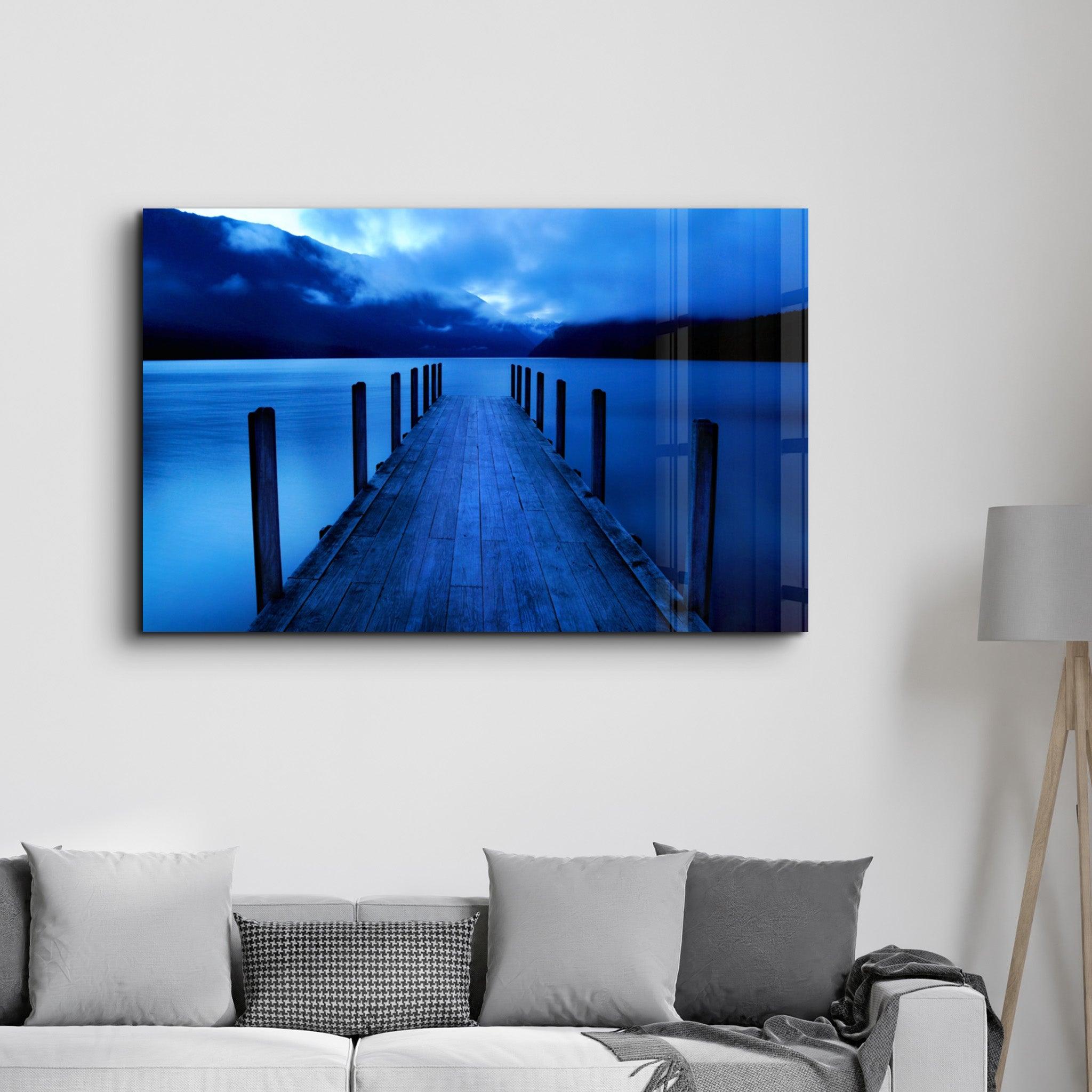 Blue Dock | Glass Wall Art - ArtDesigna Glass Printing Wall Art