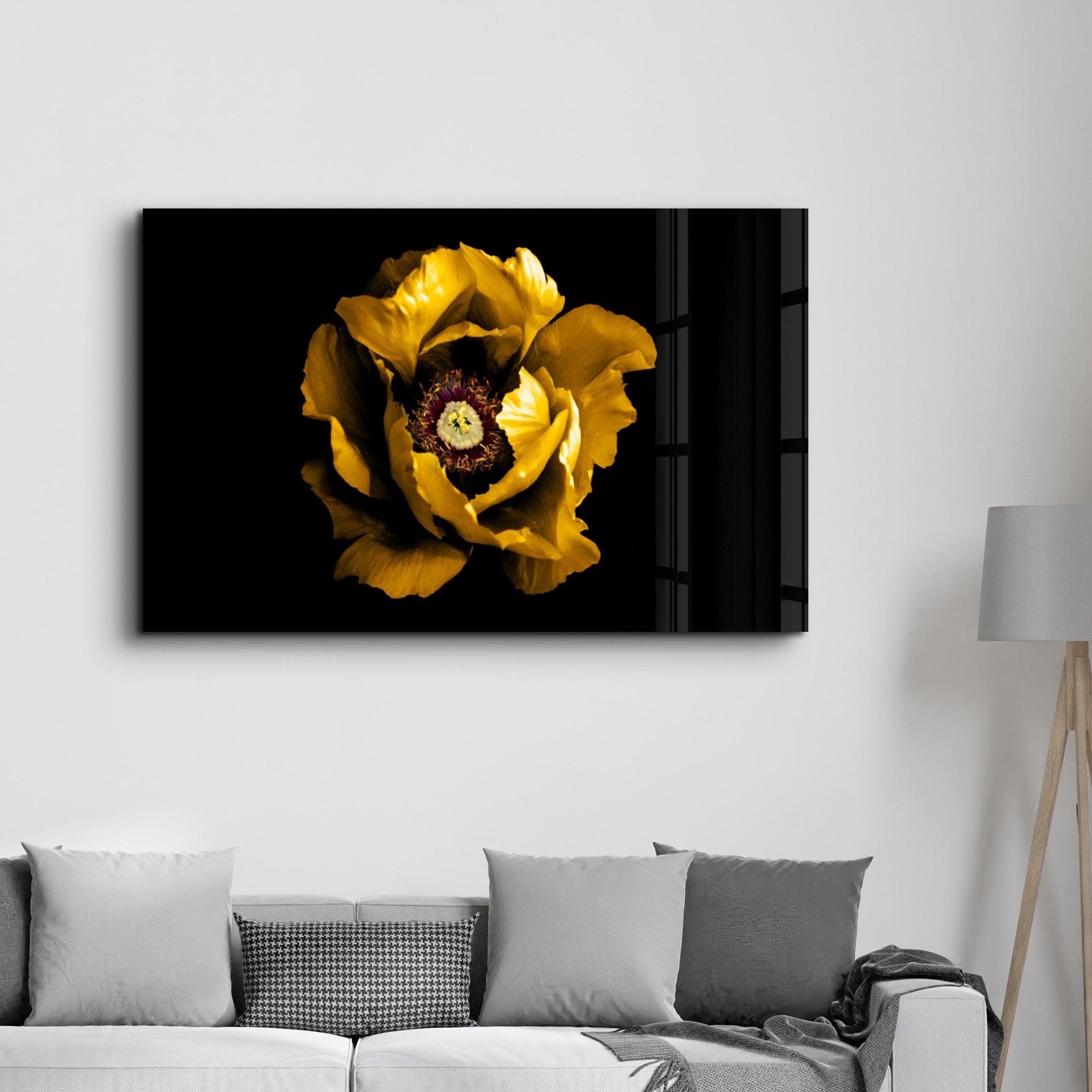 Yellow Rose 2 | Glass Wall Art - ArtDesigna Glass Printing Wall Art