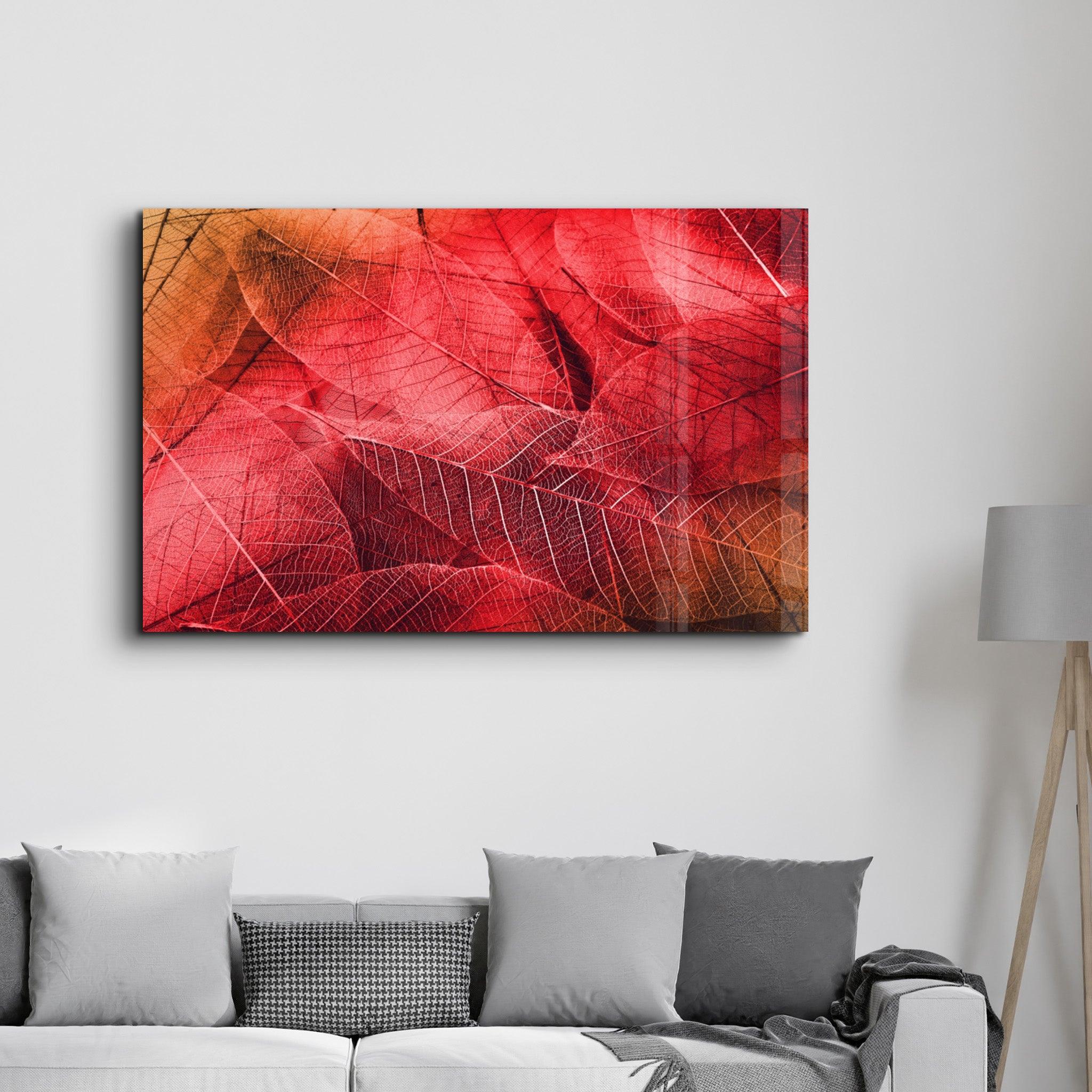 Red Leaves | Glass Wall Art - ArtDesigna Glass Printing Wall Art