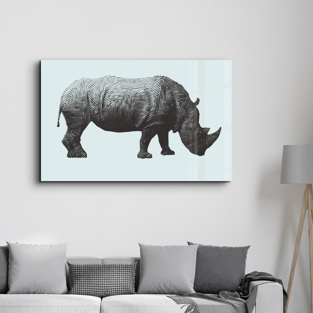 ・"Rhino"・Glass Wall Art - ArtDesigna Glass Printing Wall Art