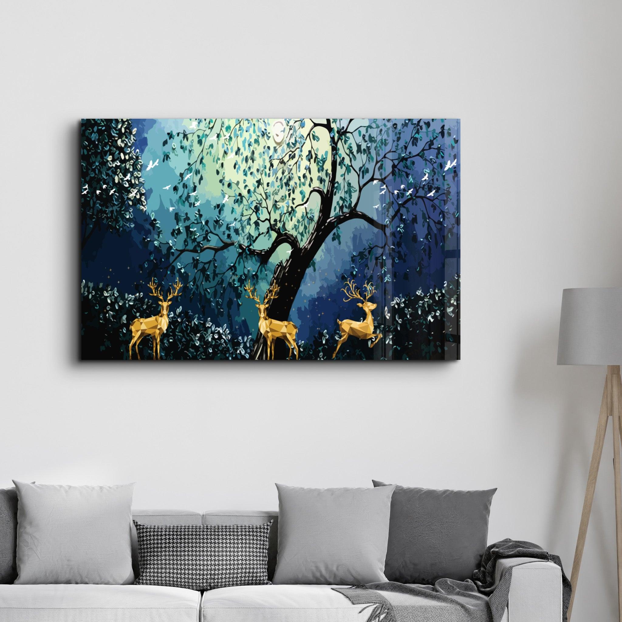 Cute Forest | Glass Wall Art - Artdesigna