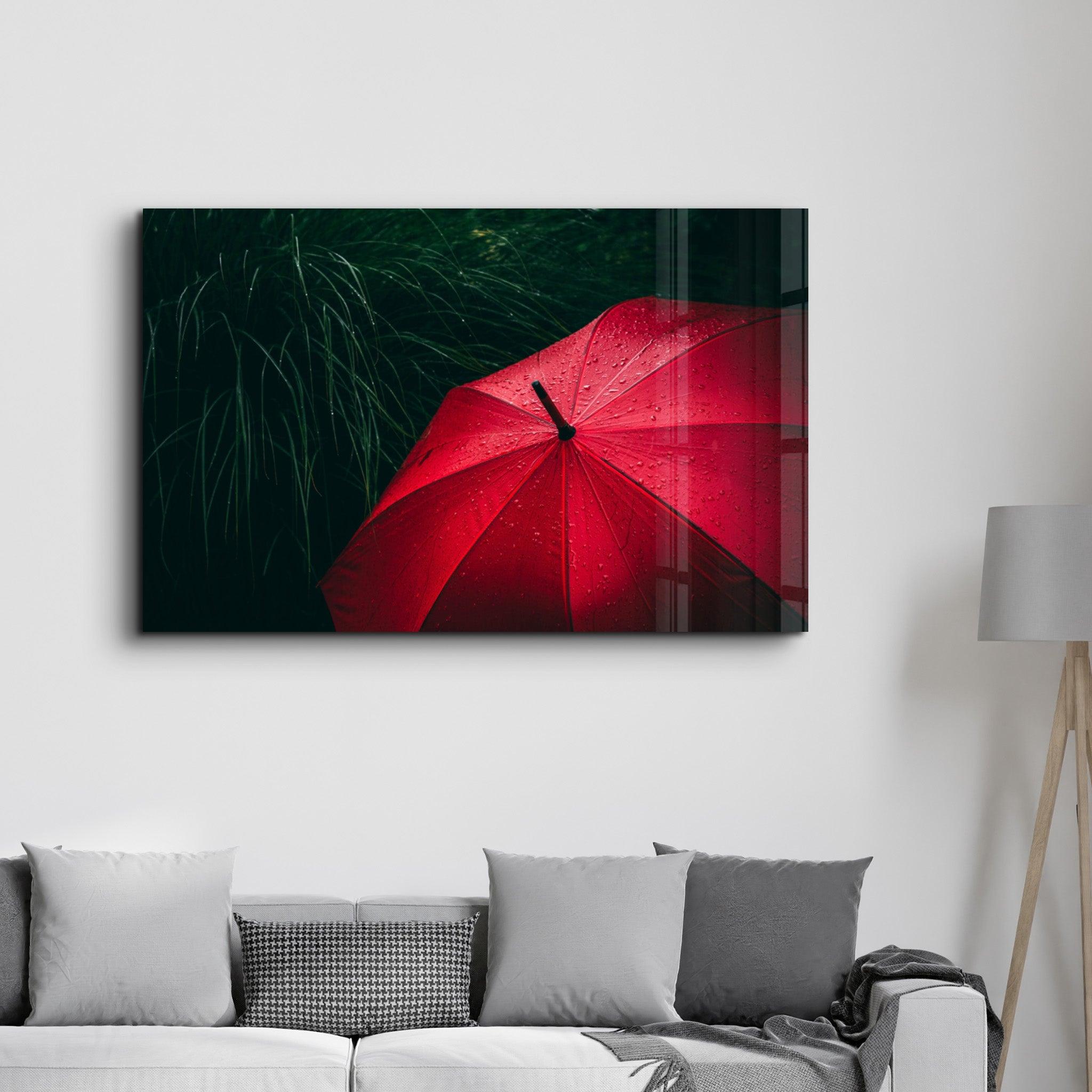 Red Umbrella | Glass Wall Art - ArtDesigna Glass Printing Wall Art