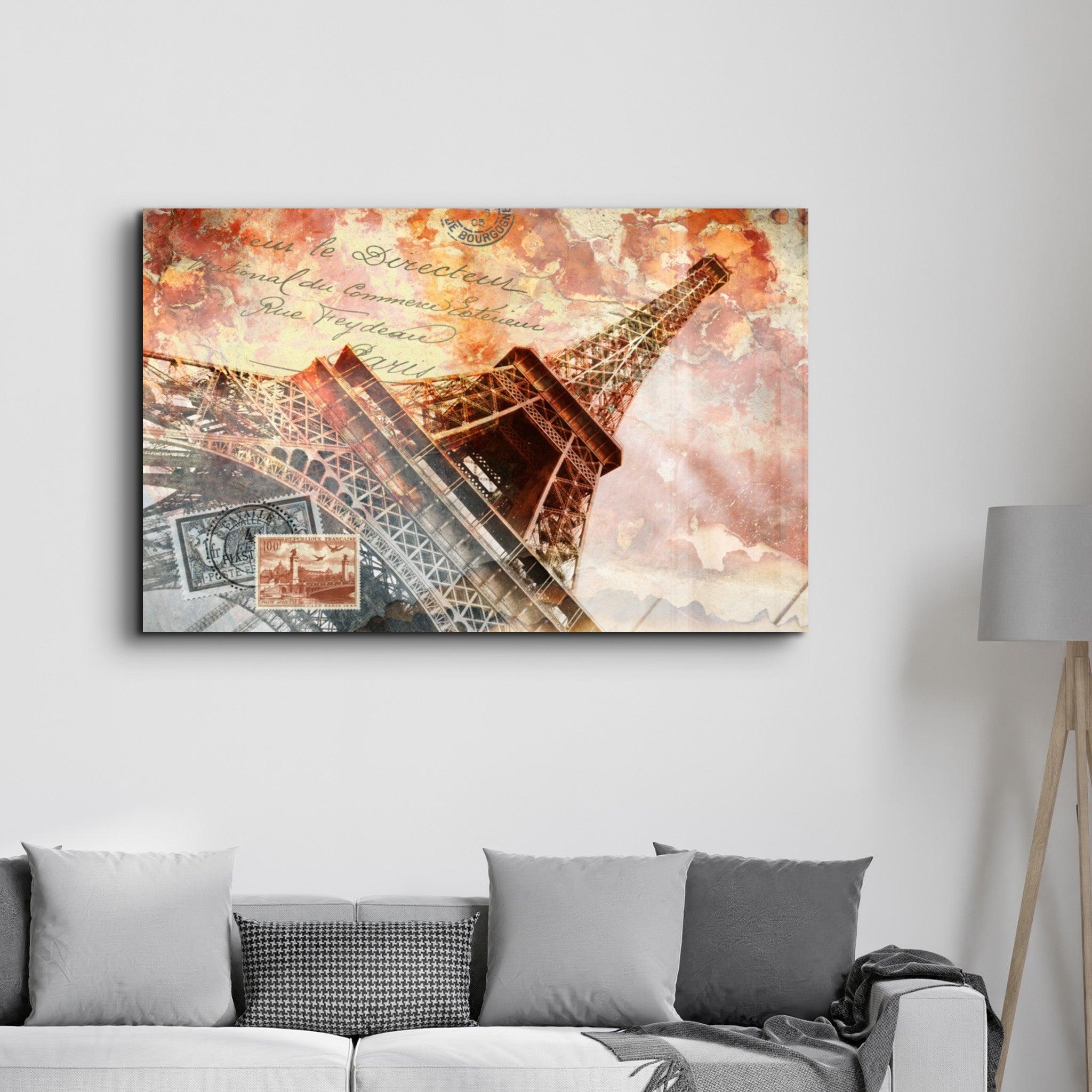 Abstract Eiffel Tower | Glass Wall Art - ArtDesigna Glass Printing Wall Art