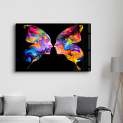 Colored Face Off | Glass Wall Art - Artdesigna