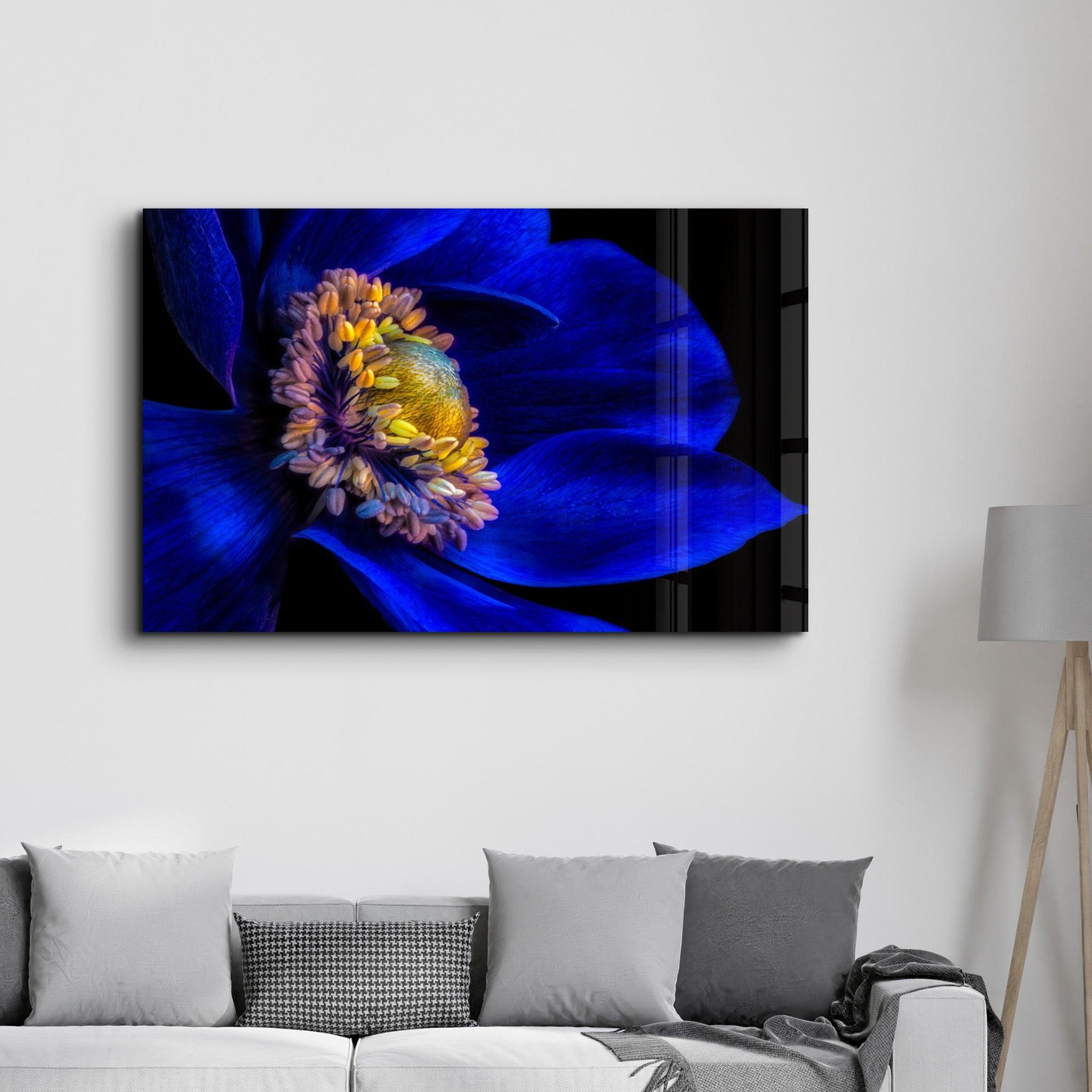 Blue Flower2 | Glass Wall Art - ArtDesigna Glass Printing Wall Art