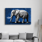 Elephant Blue | Glass Wall Art - ArtDesigna Glass Printing Wall Art