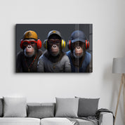 3 monkeys | Glass Wall Art - ArtDesigna Glass Printing Wall Art