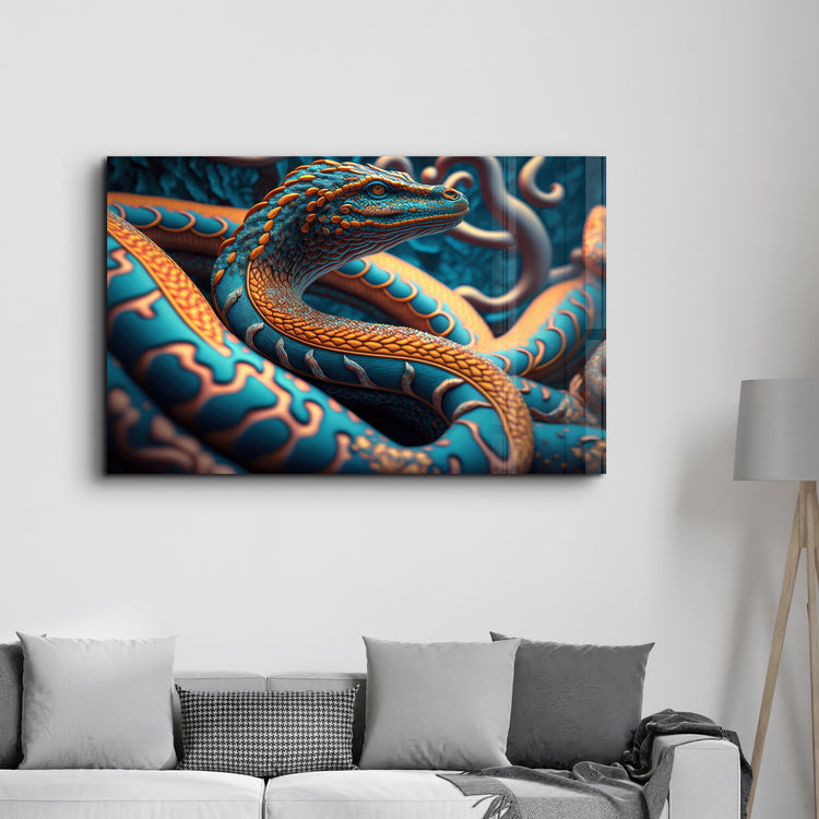 ・"Snake Dragon"・Secret World Collection Glass Wall Art - ArtDesigna Glass Printing Wall Art