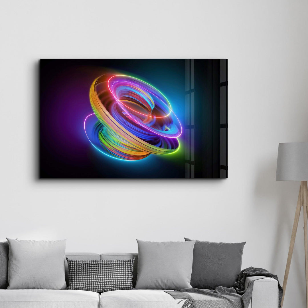 Neon Lines 2 | Glass Wall Art - ArtDesigna Glass Printing Wall Art