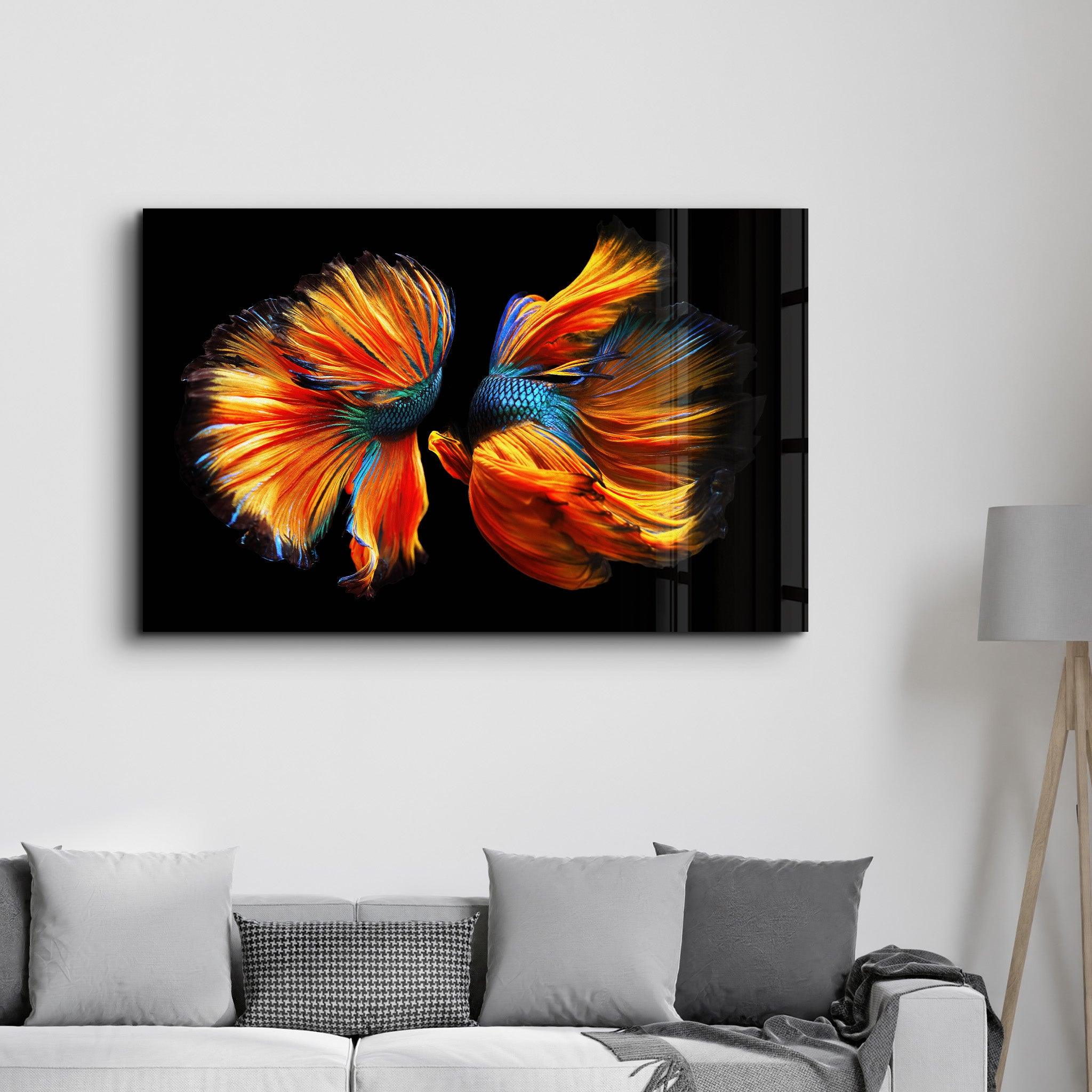 Beta Fishes | Glass Wall Art - ArtDesigna Glass Printing Wall Art