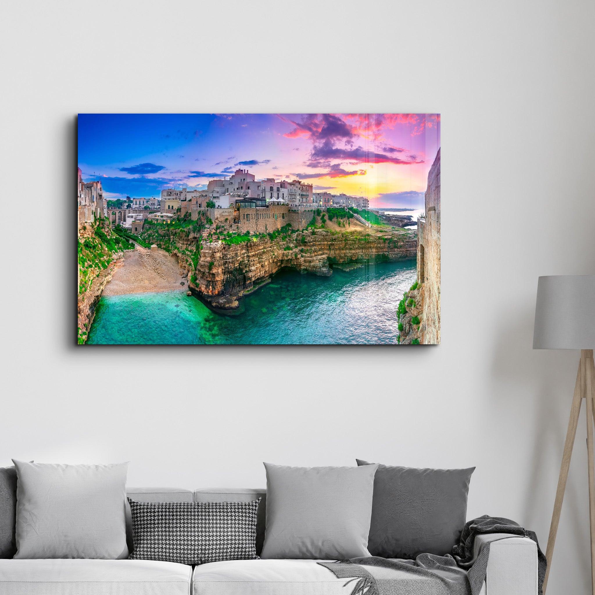 Polignano a Mare, Puglia, Italy | Glass Wall Art - ArtDesigna Glass Printing Wall Art