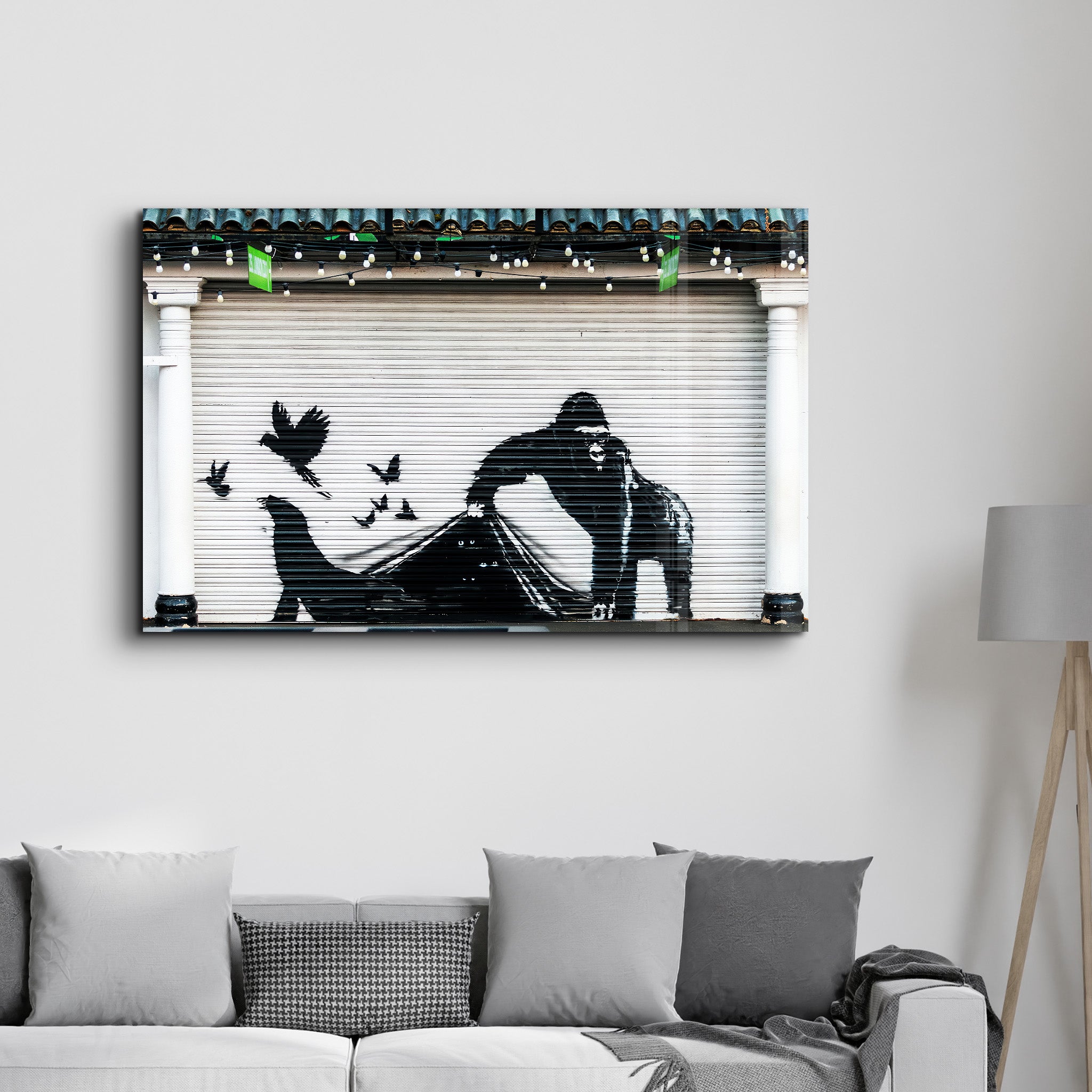 Banksy - Escape From the Zoo - Glass Wall Art - Artdesigna