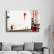 Banksy - Flower Sling - Glass Wall Art