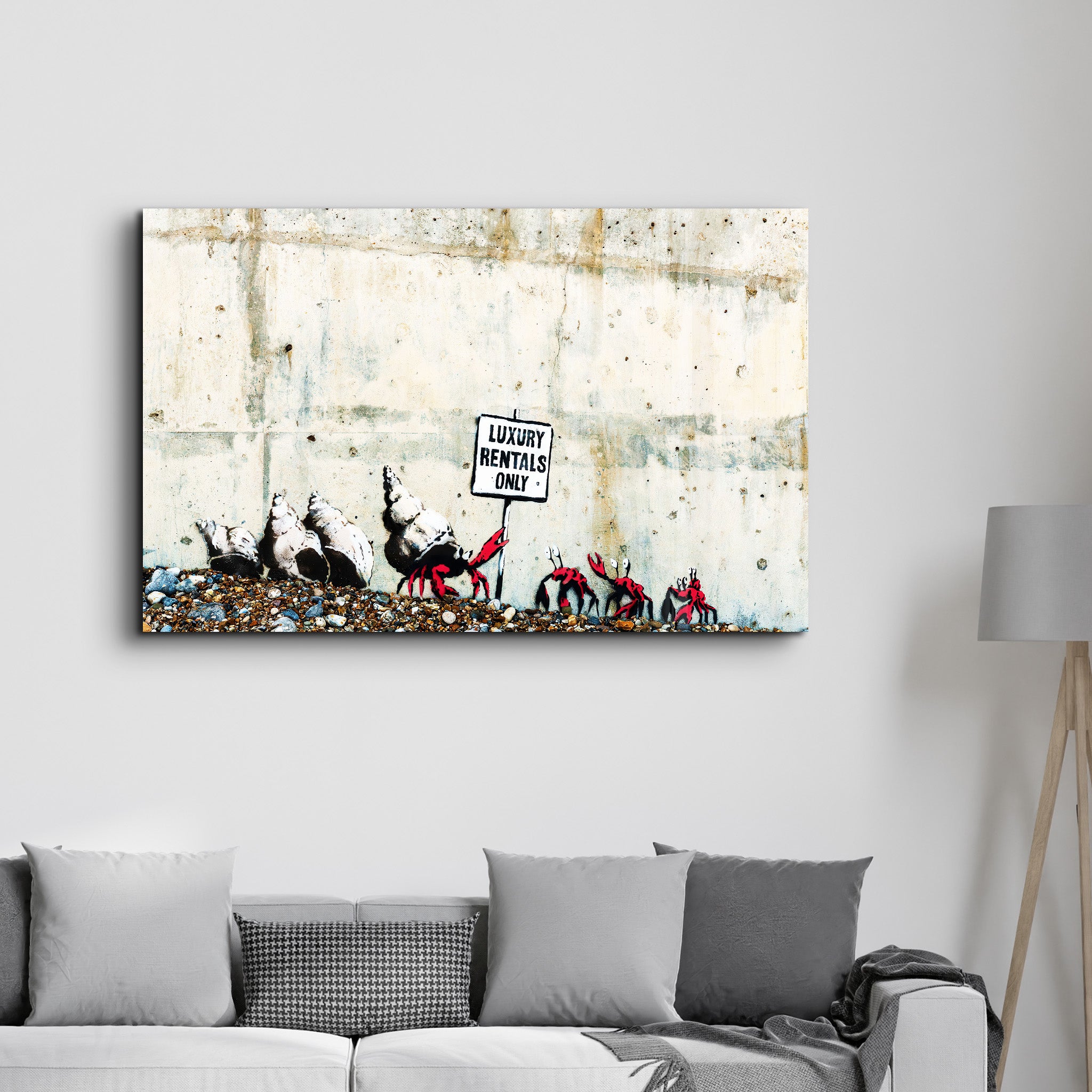 Banksy - Luxury Rentals Only - Glass Wall Art