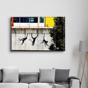 Banksy - Monkeys on the Train Bridge - Glass Wall Art