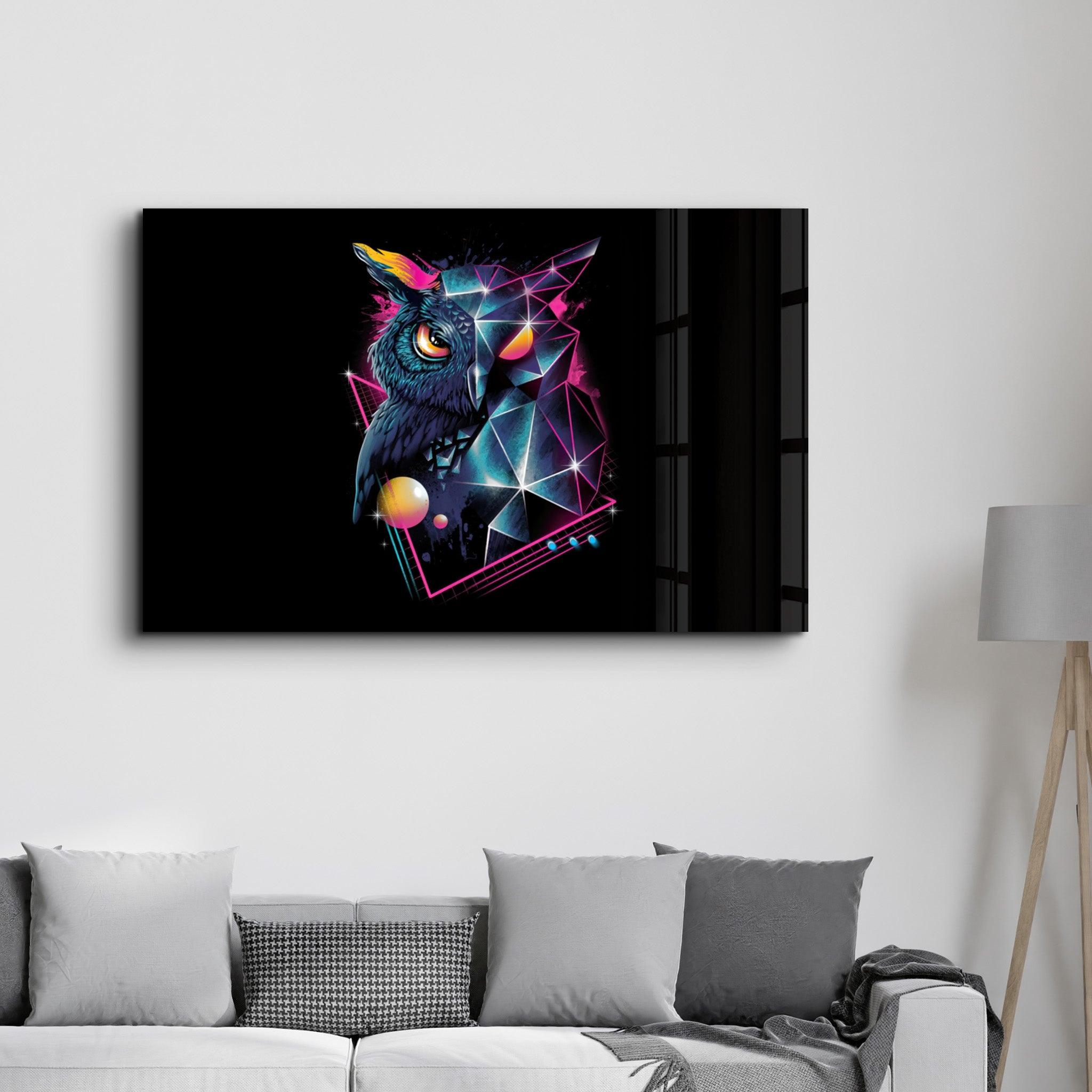 Owl Neo | Glass Wall Art - ArtDesigna Glass Printing Wall Art