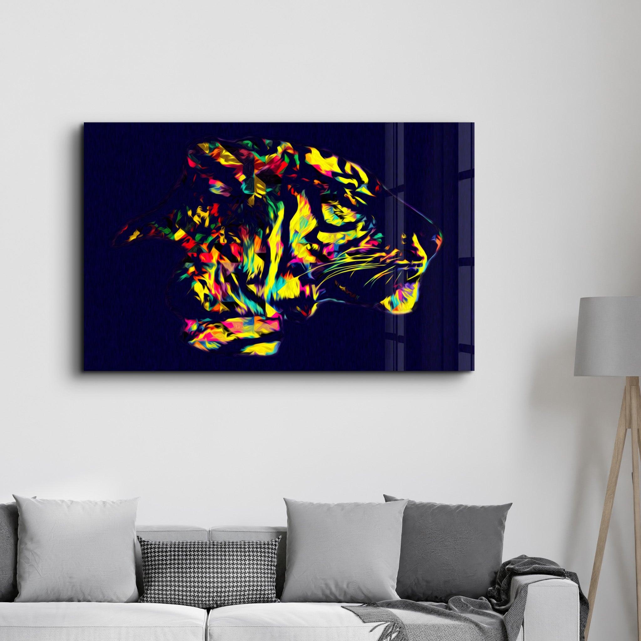 Colormix Tiger | Glass Wall Art - ArtDesigna Glass Printing Wall Art