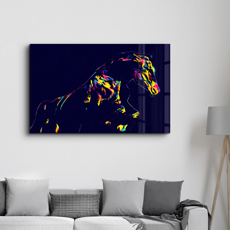 ・"Colormix Horse"・Glass Wall Art - ArtDesigna Glass Printing Wall Art
