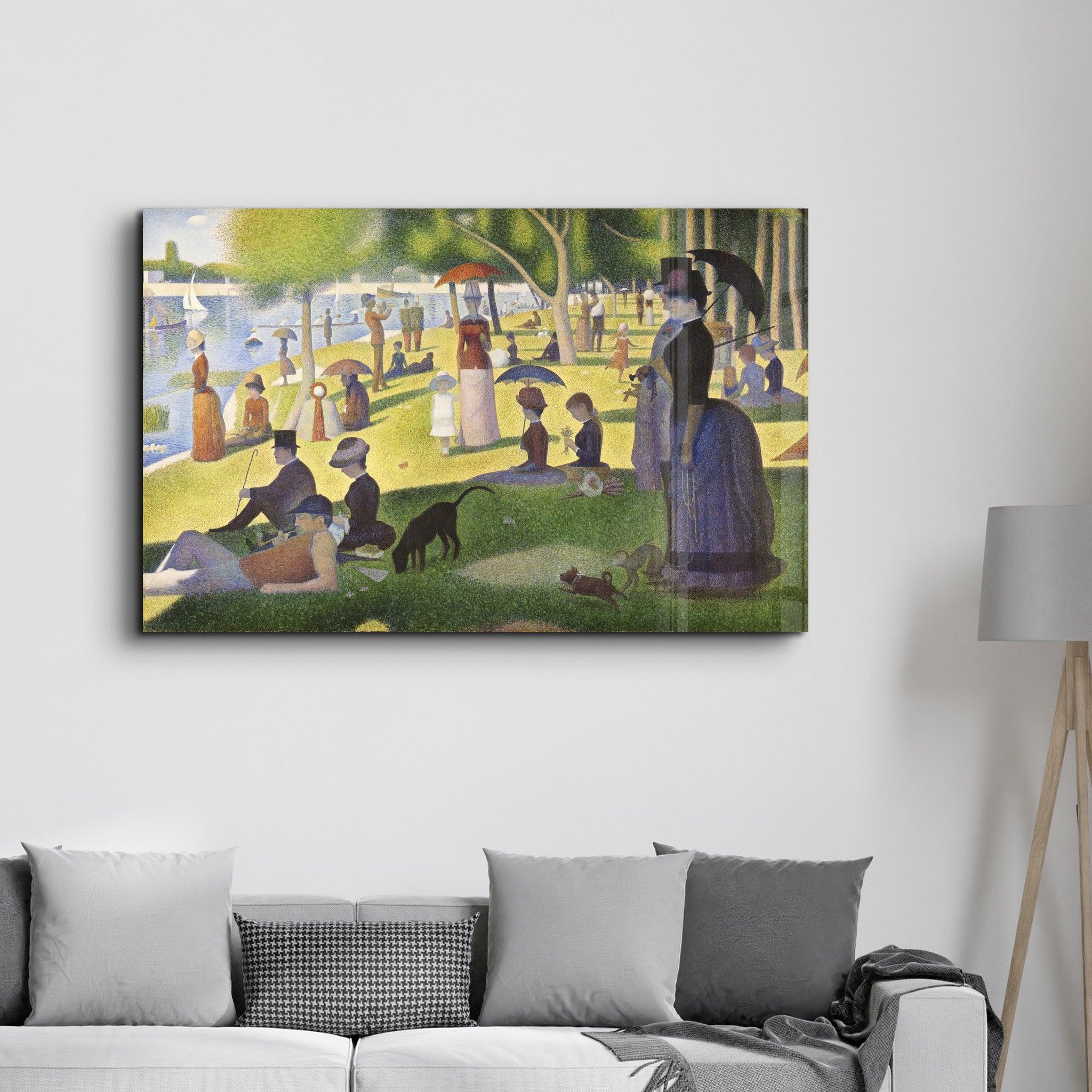 A Sunday on La Grande Jatte (1884) by Georges Seurat | Glass Wall Art - ArtDesigna Glass Printing Wall Art