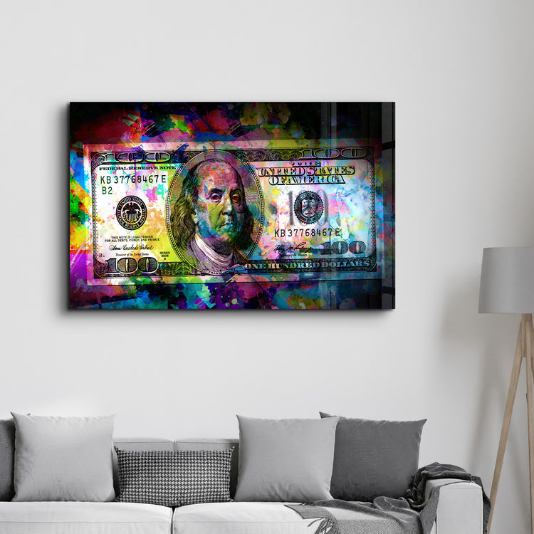 ・"Benjamin The Hundred Bucks"・Glass Wall Art - ArtDesigna Glass Printing Wall Art