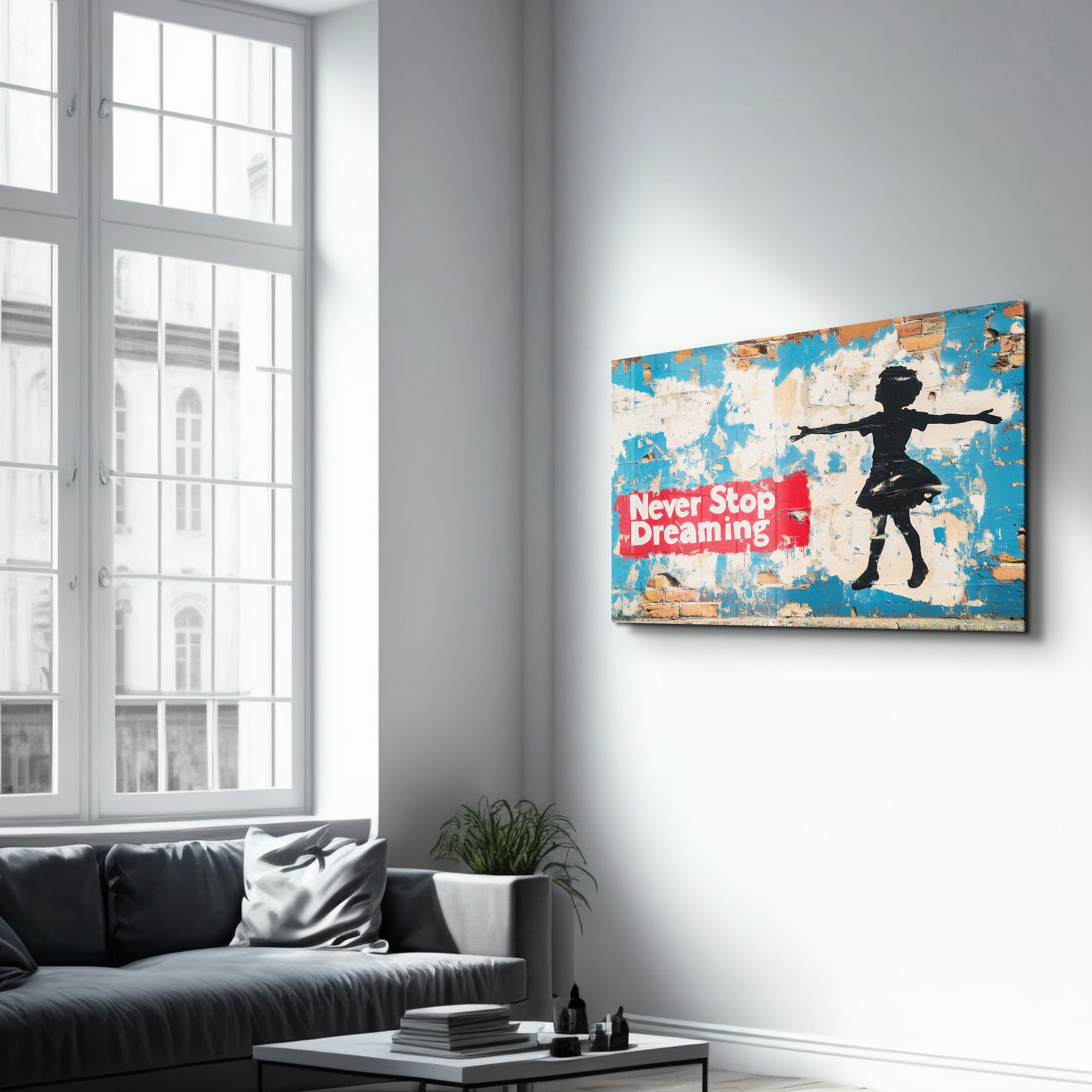 Never Stop Dreaming - Glass Wall Art