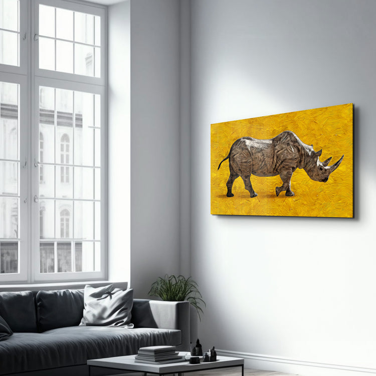 ・"Abstract Rhino"・Glass Wall Art - ArtDesigna Glass Printing Wall Art