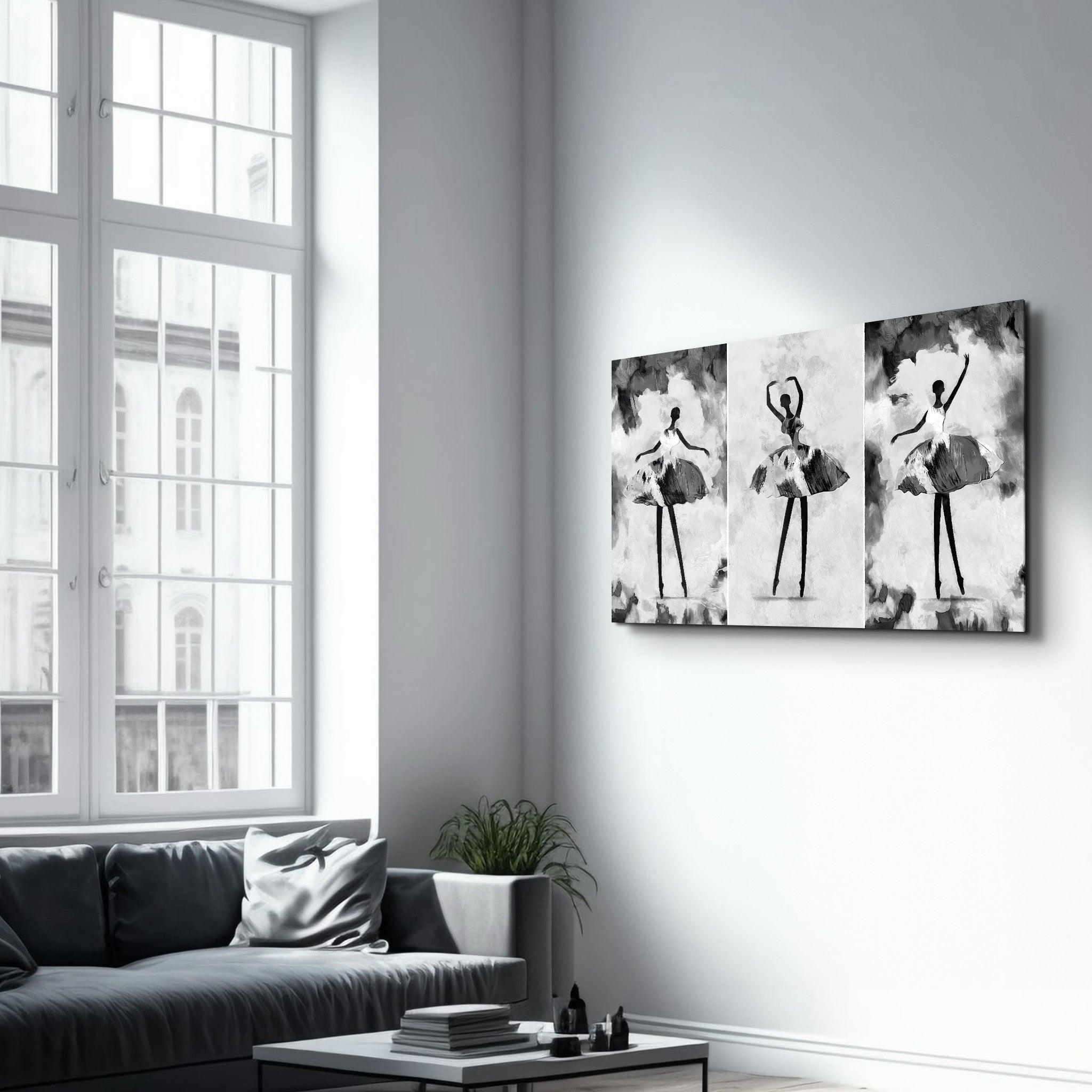 Black and White Ballerina | Glass Wall Art - ArtDesigna Glass Printing Wall Art