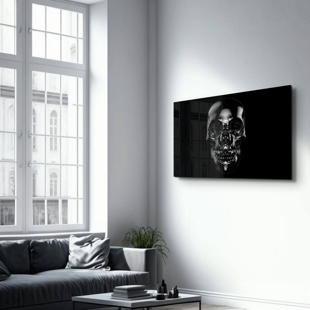 ・"The Black Skull"・Glass Wall Art - ArtDesigna Glass Printing Wall Art