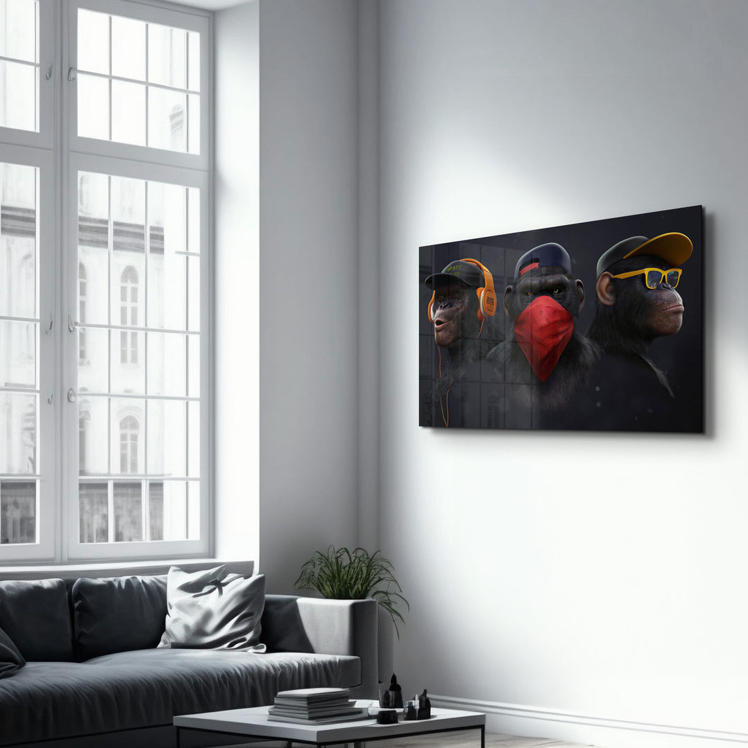 ・"Monkeys Gang"・Glass Wall Art - ArtDesigna Glass Printing Wall Art