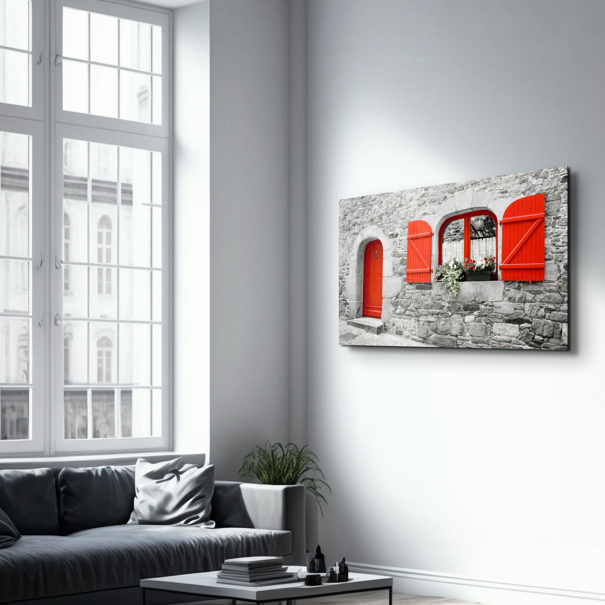 Red Door | Glass Wall Art - ArtDesigna Glass Printing Wall Art