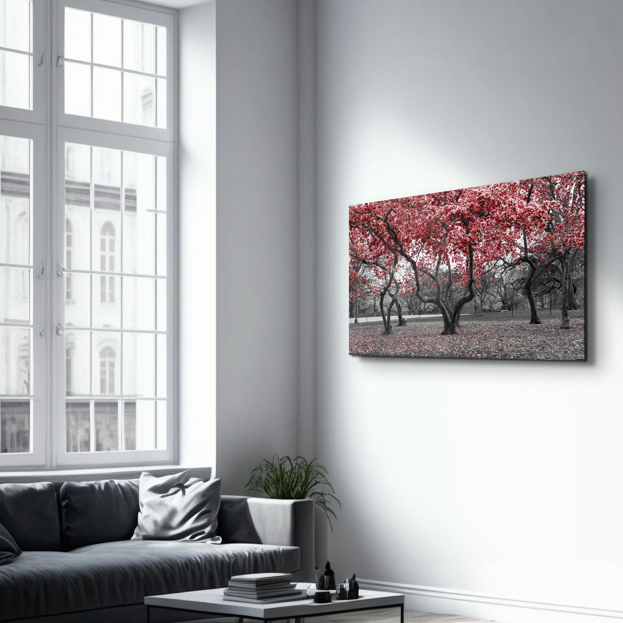 Red Tree 2 | Glass Wall Art - ArtDesigna Glass Printing Wall Art